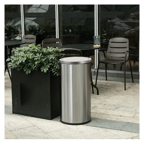 POUBELLE RONDE 60 LITRES EN INOX 
