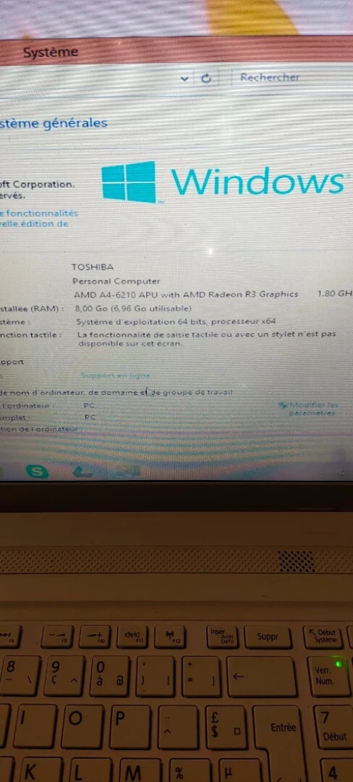 Pc ram 8g/1000g batterie 1.30h