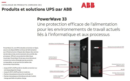 ONDULEUR  ABB 60KVA / 80KVA / 100KVA / 120KVA