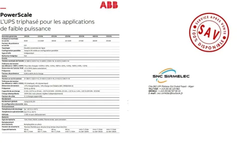 ONDULER ONLINE ABB 10KVA 15 KVA  20 KVA 40 KVA 30 KVA 50 KVA