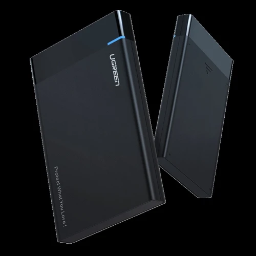 UGREEN 2.5" External HDD/SSD Enclosure, SATA 3.0, USB-C, 50cm (black)