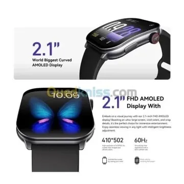 SMART WATCH KIESLECT BALANCS Filiale de XIAOMI- Bluetooth - 2.1" AMOLED - CURVED - SPORT - WATERPROOF - NOIR