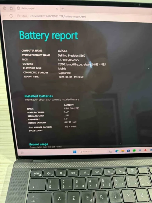Dell Précision 5560 i7-11850H  4 K tactile