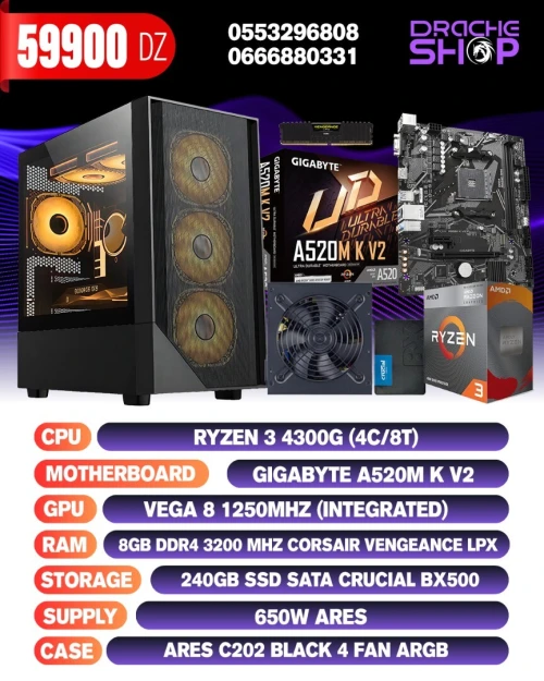 CONFIG RYZEN 3 4300G+VEGA 8