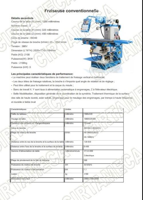 Centre d'usinage 3 axes, , 4 axes, CNC FANUC, SIMENS, MITSIBUSHI