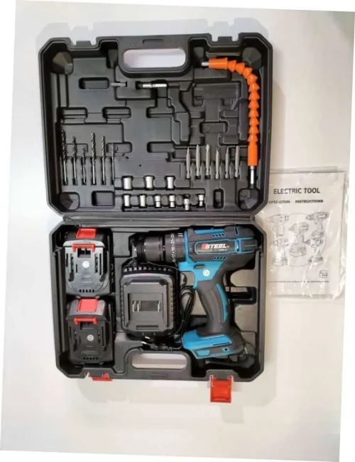 لو نتاع بيرسوز جدد Lot de perceuse visseuse Ssteel (original) 21V, 12V, 2Ah avec 2 Batteries et accessoires.
