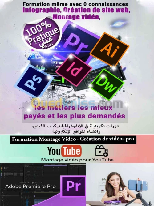 Formations Infographie, Montage Vidéo et Création de Site Web