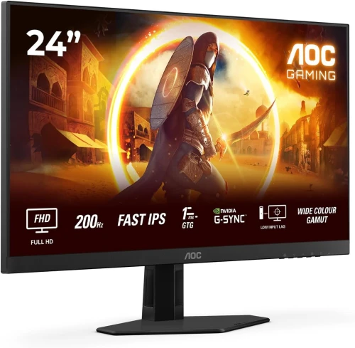 AOC Gaming 24G4HRE - 24 Inch Full HD Monitor, 200 Hz, 1 ms, S-Sync, HDR10 (1920 x 1080, 2 x HDMI 2.0, DisplayPort 1.4)