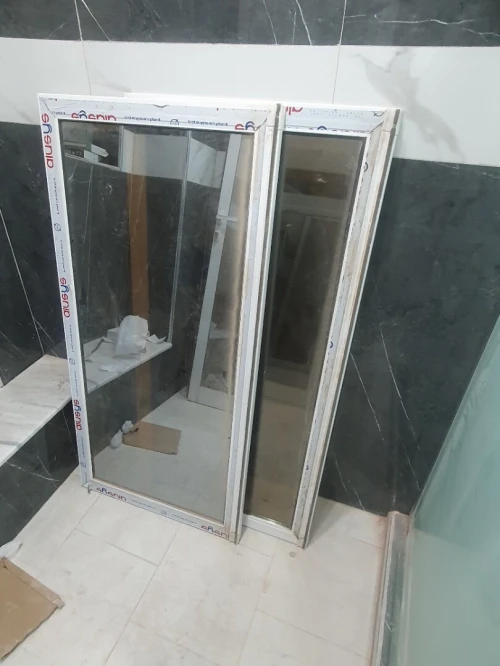 Porte et fenêtre michler double vitrage + cadres + rideaux 