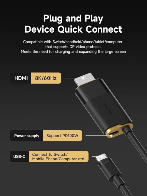 Hagibis Adaptateur USB C vers HDMI 8K