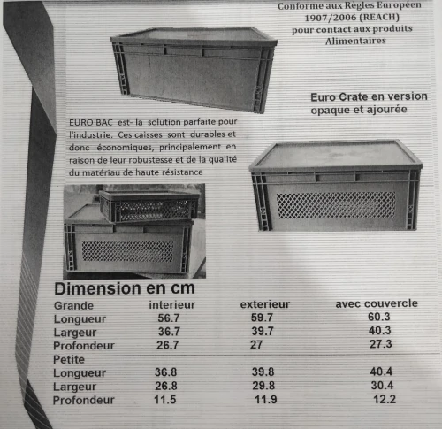 Caisse de rangement et palette