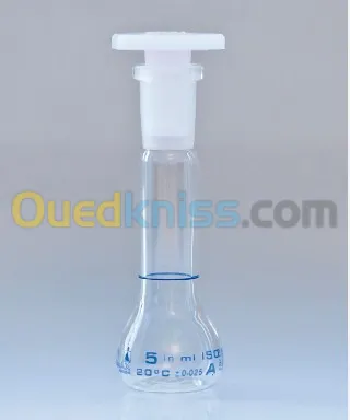 FIOLE JAUGEE EN VERRE DE 5 ML, RODE AVEC BOUCHON EN PP CLASSE A 