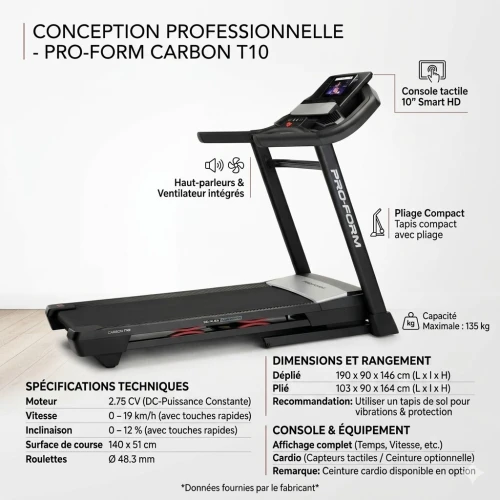 Tapis  Roulant ProForm Carbon T10