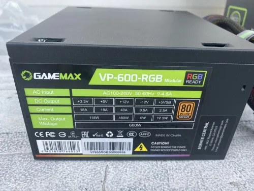 Psu gamemax 600w semi modular 80+ bronze