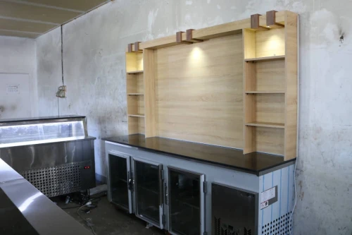 CAFETERIA,COMPTOIR,INOX,ARRIERE BAR 