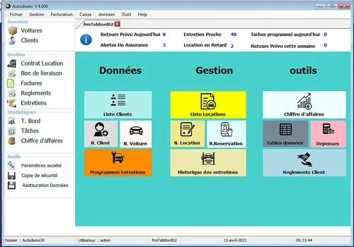 Logiciel location de voitures autodealer
