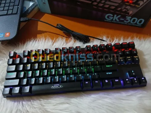 clavier mécanique imice GK 300 Gaming USB Filaire 87 Touches bleu Switch 