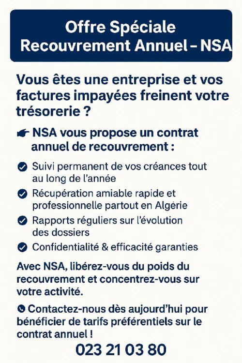 Recouvrement de factures impayées en Algérie 