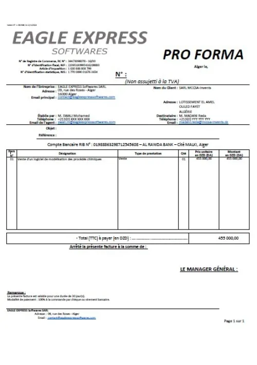 Vente de classeur de facturation personnalisé à la carte selon le client