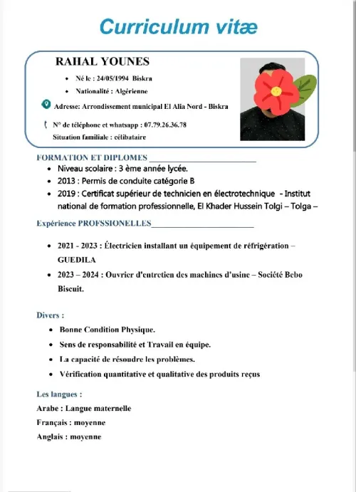 électrotechnique Technicien supérieur
