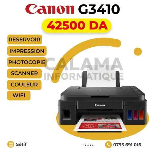 IMPRIMANTE Canon G3410 RÉSERVOIR COULEUR MULTIFONCTION WIFI