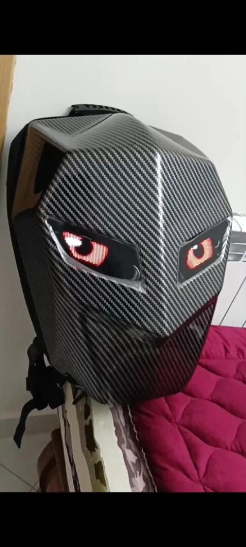 Cartable moto LED carbon