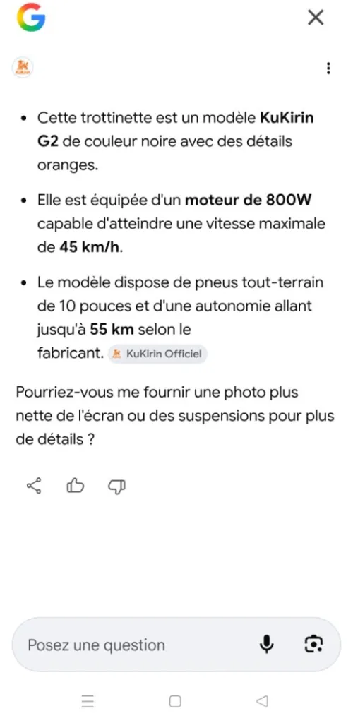 Trottinette électrique kukirin G2