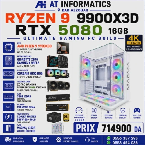 CONFIG PC GAMING AMD RYZEN 9 9900X3D AVEC RTX 5080 16GB ZOTAC GAMING