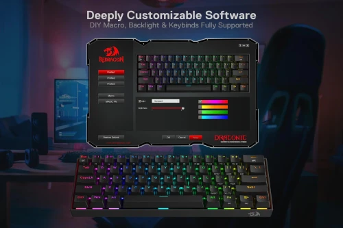 Clavier redragon DRACONIC K530 PRO black (interrupteurs marron)