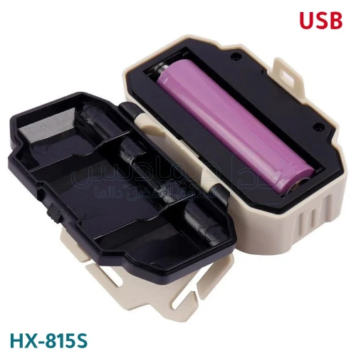 Lampe frontale LED rechargeable USB avec 6 modes d'éclairage, capteur marche/arrêt, lumière rouge d'urgence, batterie 18650, sangle élastique réglable HX-815S