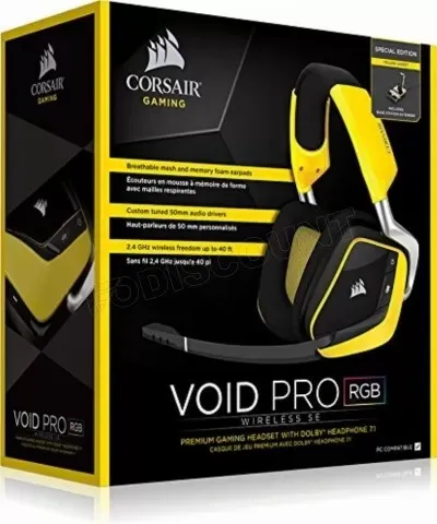 Casque Corsair Void Pro Rgb Wireless Se Jaune