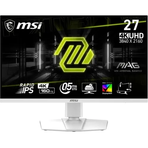ECRAN MSI MAG 274URFW 27" 4K UHD/RAPID IPS/ 160HZ/ 0.5MS /HDR400 / STAND ADJUSTABLE/ WHITE RGB