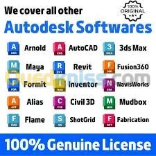 AUTOCAD , Civil 3D , Revit , Autodesk suite Complète (abonnements et clés)