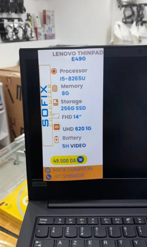 LAPTOP LENOVO THINKPAD E490 i5-8265U 8G 256G SSD 14" FHD