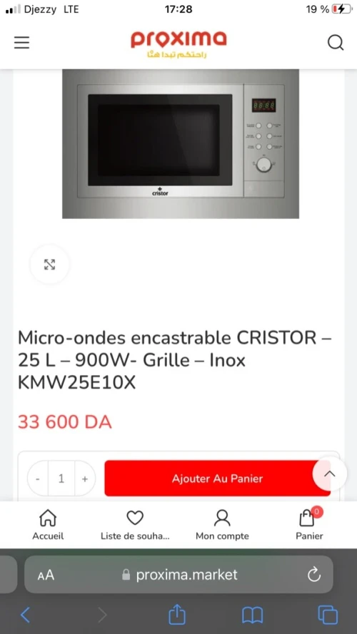 Micro ondes encastrable