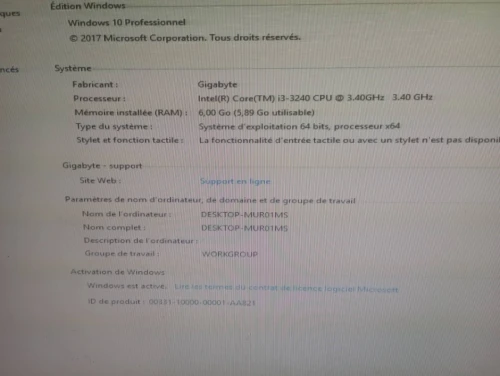 PC Bureau i3 3e génération /6gb ram+table