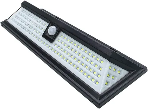 Lampe Solaire Applique Murale 118 LED, Détecteur IP65 Étanche pour Jardin Éclairage Extérieure