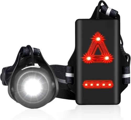 Lampe de course de nuit d'extérieur à LED, lampe de poitrine, avec batterie rechargeable 