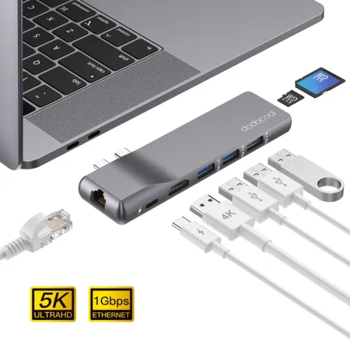  Hub Type C Thunderbolt 3 Ethernet Réseau LAN Gigabit Avec 3 Ports USB 3.0 Dodocool DC73 certifié 