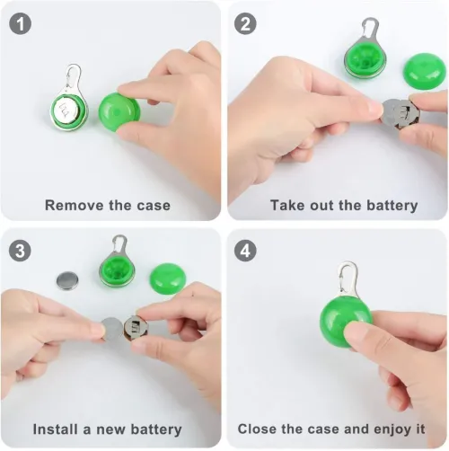AJOXEL 6 pièces lampe clignotante LED de sécurité à clipser chiens, chats, porte-clés pendentif