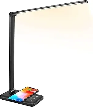 Lampe de bureau LED Maxesla avec chargement sans fil avec adaptateur rapide