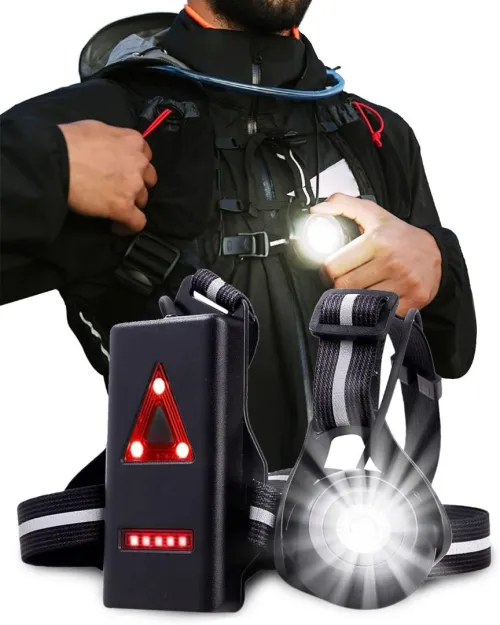Lampe de course de nuit d'extérieur à LED, lampe de poitrine, avec batterie rechargeable 