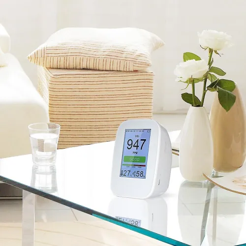 Kkmoon D9 détecteur multifonctionnel de qualité de l'air testeur de gaz CO2, HCHO, TVOC, PM2.5, PM10