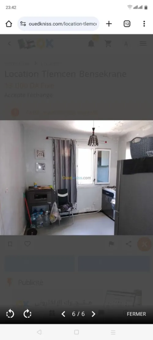 Location Appartement F2 Tlemcen Bensekrane