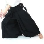 Pantalon Aïkido Hakama Adulte -Noir