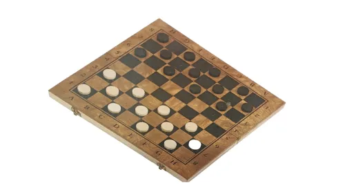 Jeu D'Échecs Dames Et Jacquet 3 En 1 Pliable En Bois
