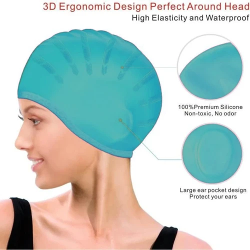 Bonnet Piscine Protection Oreille - 3D Silicone Imperméable
