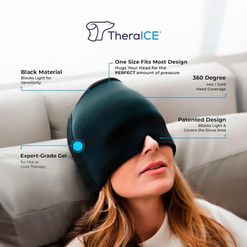 Bonnet Anti maux de Tête Pour Soulager la Migraine - noir