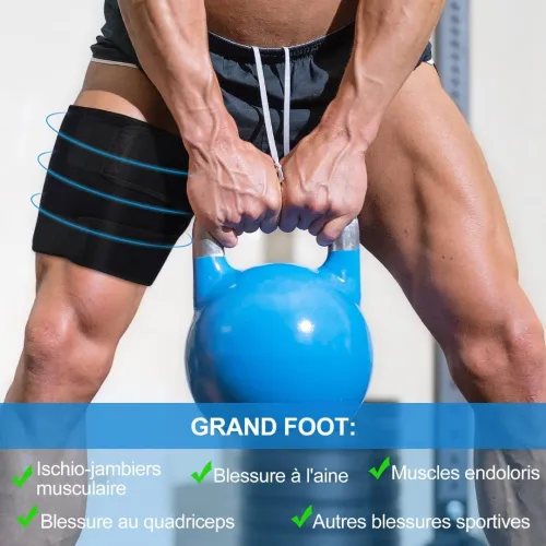 Gaine de Compression Réglable en Néoprène pour les Cuisses, Antidérapante,