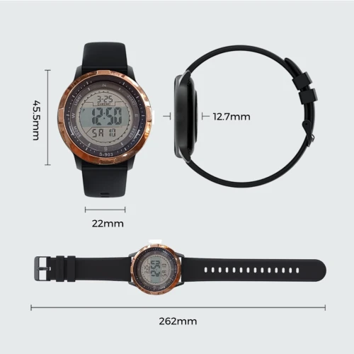 Montre de Sport Numérique Etanche Jusqu'à 50 m, 5 ATM, LED Avec Chronomètre